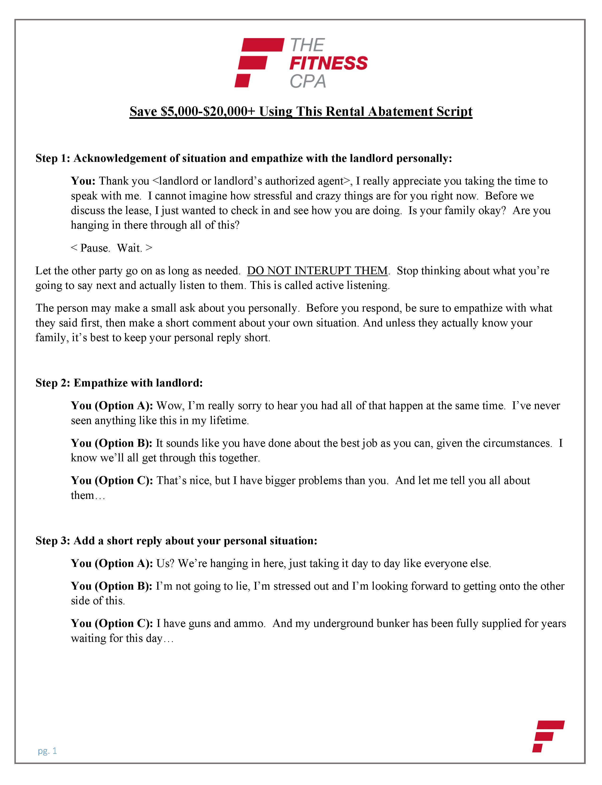 The Fitness CPA Rent Abatement Script_Page_1